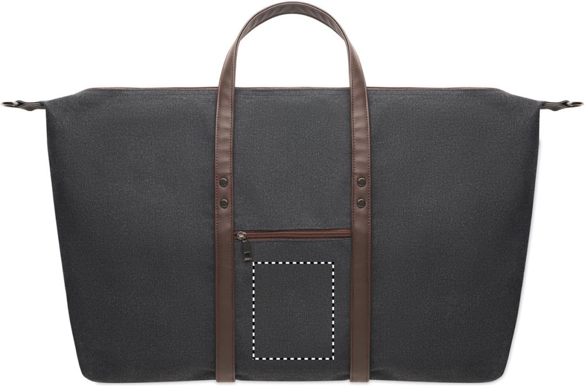 Zurich weekendtas - canvas - PU details - schoenenvak - Front pocket