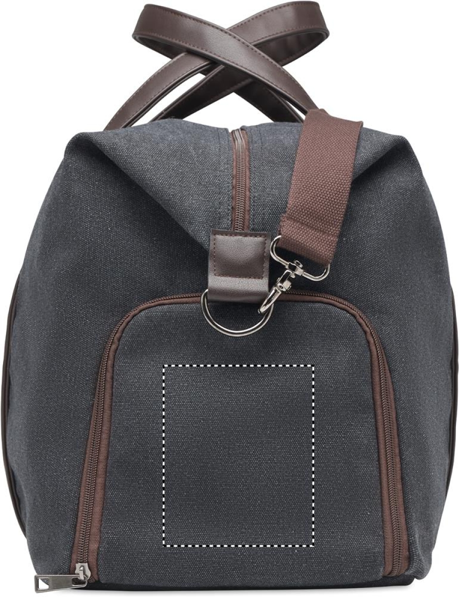 Zurich weekendtas - canvas - PU details - schoenenvak - Side pocket