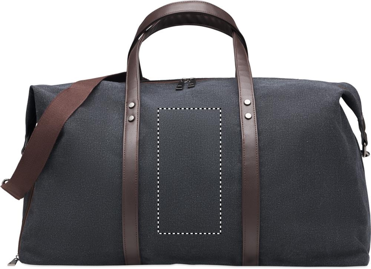 Zurich weekendtas - canvas - PU details - schoenenvak - Back