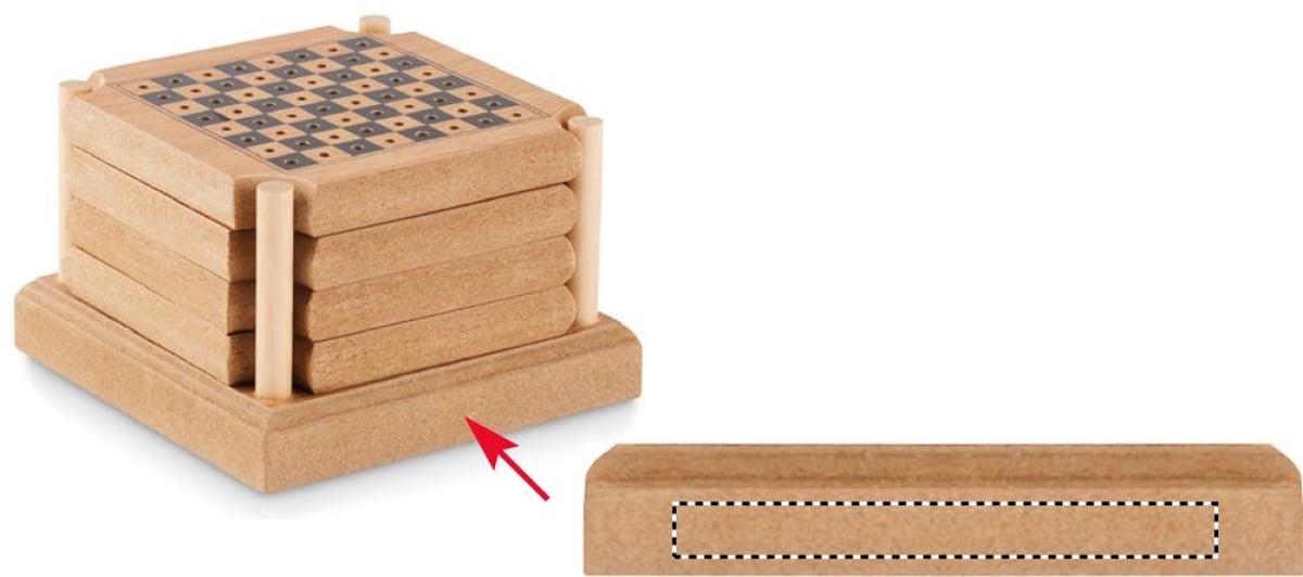 Coastgame onderzetter spellenset - MDF en kurk - 4 spellen - Stand