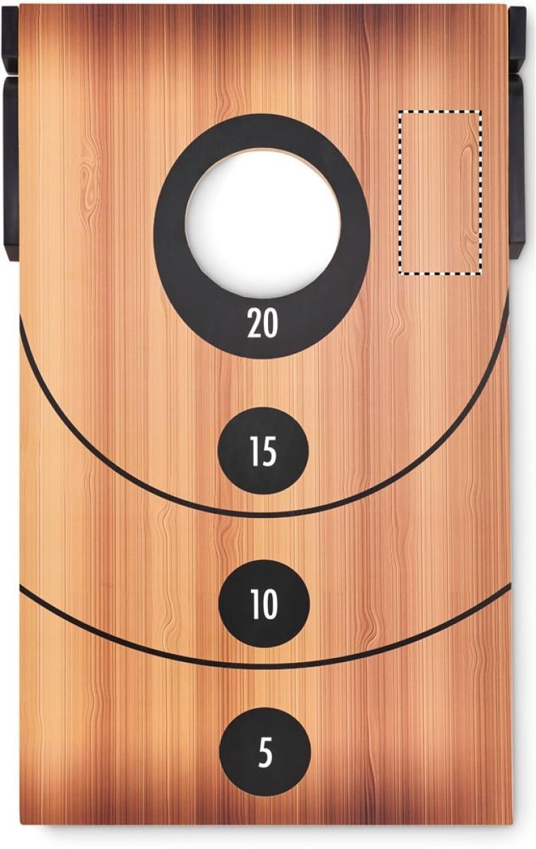 Baggy spellenset - MDF - cornhole - boter, kaas en eieren - Front right Baggy spellenset - MDF - cornhole - boter, kaas en eieren - Front right