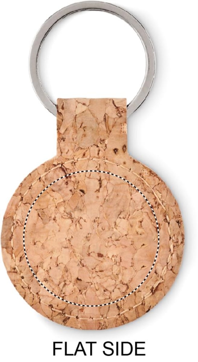 Cincin ronde sleutelhanger - kurk - Flat side