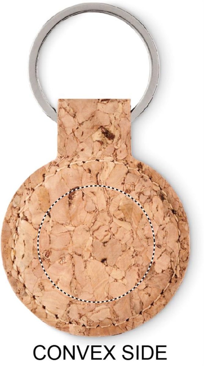 Cincin ronde sleutelhanger - kurk - Convex side