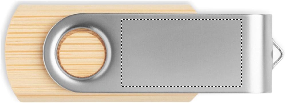 Techmate USB 2.0 stick - bamboe - 16GB - metalen clip - Front Techmate USB 2.0 stick - bamboe - 16GB - metalen clip - Front