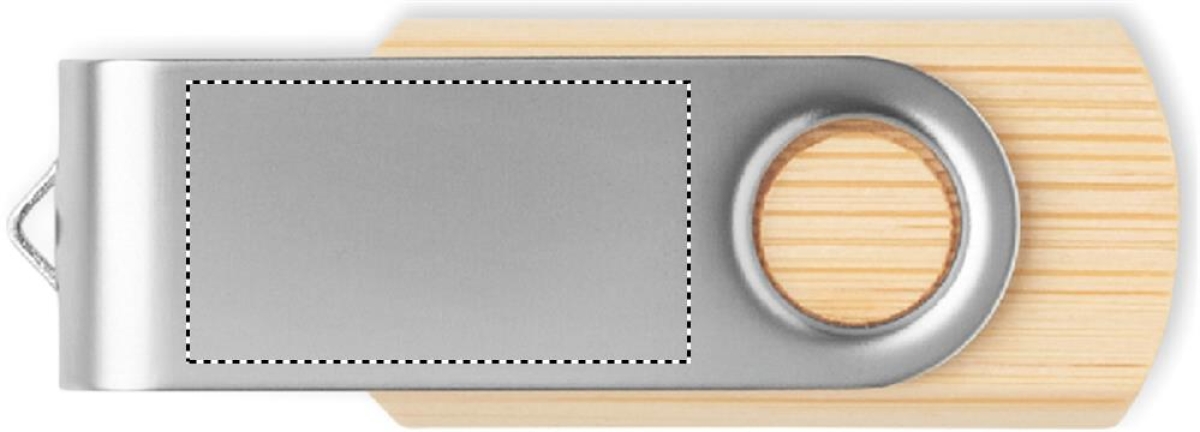 Techmate USB 2.0 stick - bamboe - 16GB - metalen clip - Back Techmate USB 2.0 stick - bamboe - 16GB - metalen clip - Back