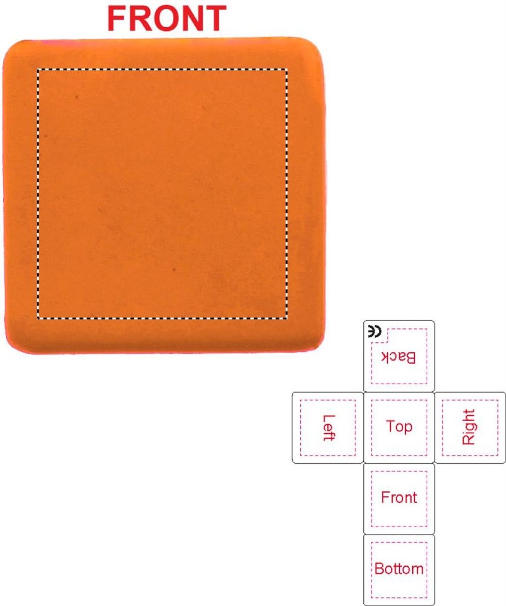 anti-stress bal - kubus - 4,5 cm - PU - Front