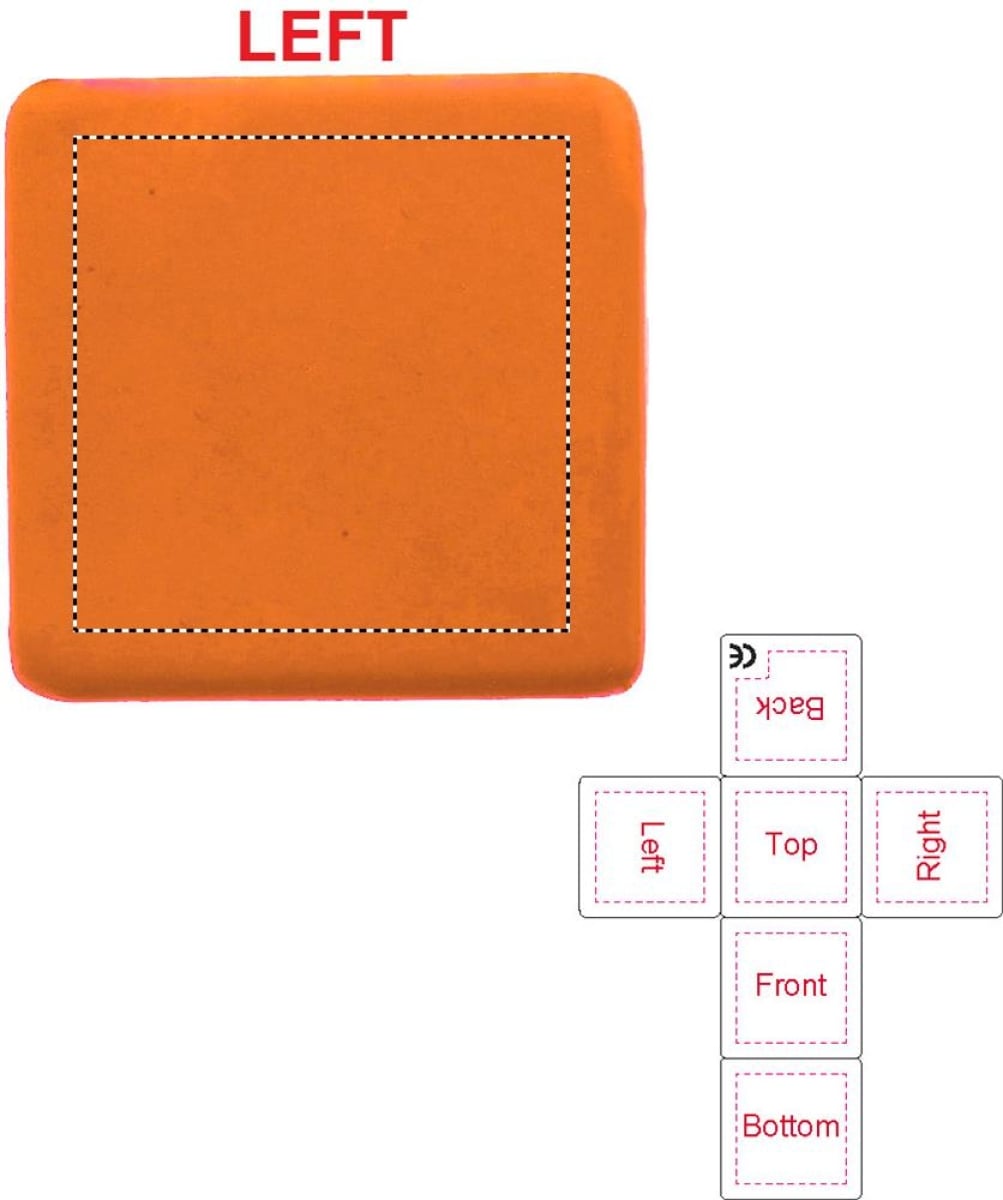 anti-stress bal - kubus - 4,5 cm - PU - Left