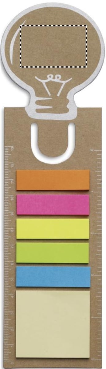 Idea boekenlegger met memo blaadjes - papier - diverse kleuren - boekenlegger in lampvorm - Circle at top