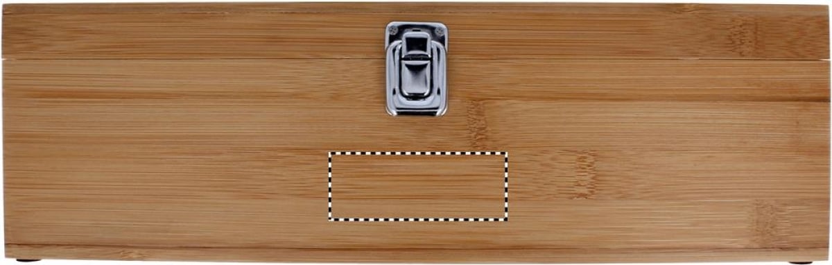 Wijnset in wijnkist van bamboe - Front box pad