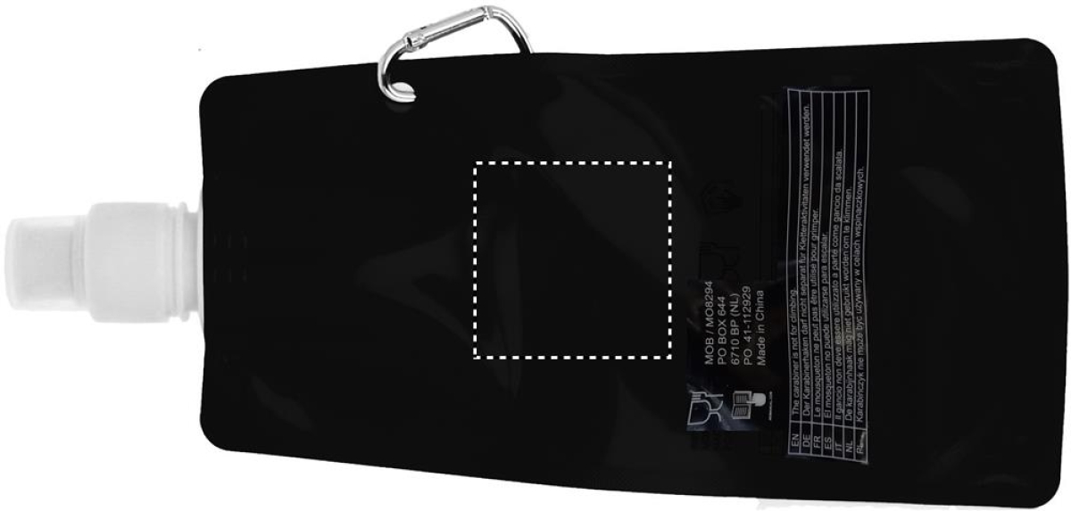 Opvouwbare drinkfles 480 ml - rPET - draaidop met karabijnhaak - Back middle