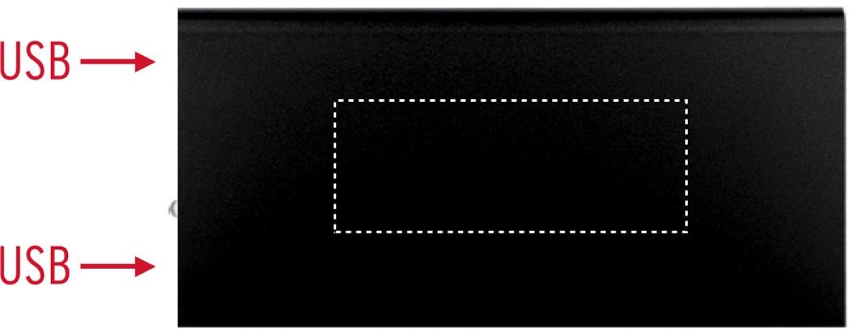 Powerbank - 8.000mAh - aluminium - plat ontwerp - Top