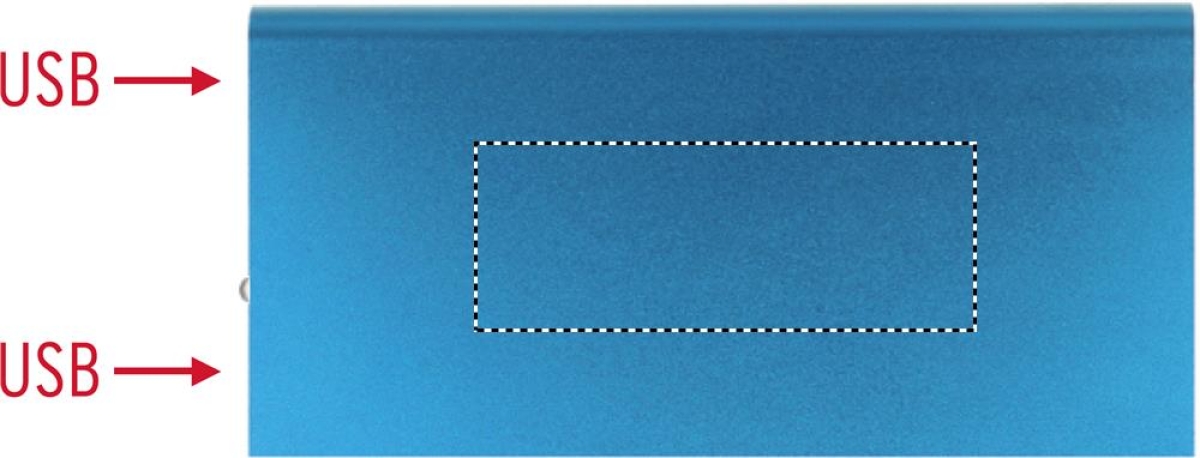 Powerbank - 8.000mAh - aluminium - plat ontwerp - Top