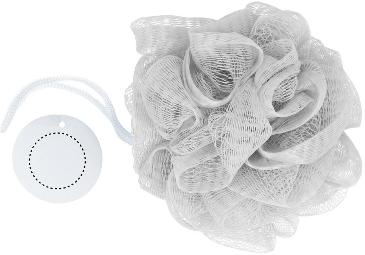 Douche puff - PE - Ø 10 cm - Front label