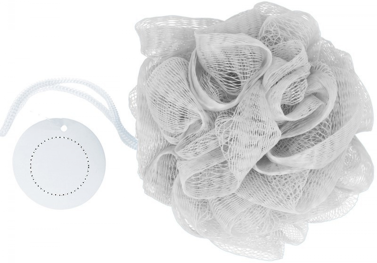 Douche puff - PE - Ø 10 cm - Front label