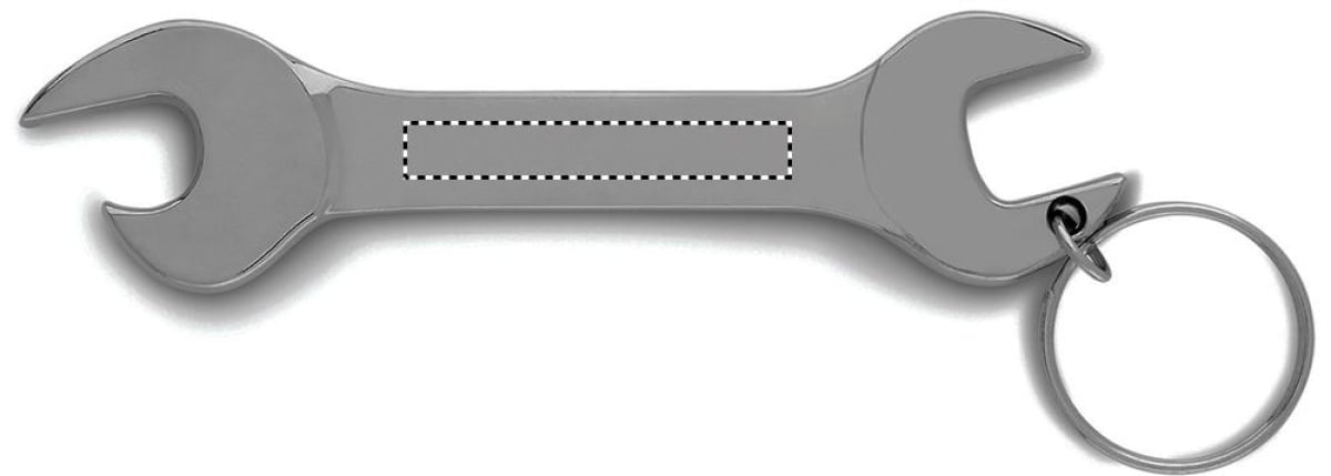 Ringsleutel sleutelhanger - metaal - 9.5 cm - met flesopener - Back Ringsleutel sleutelhanger - metaal - 9.5 cm - met flesopener - Back