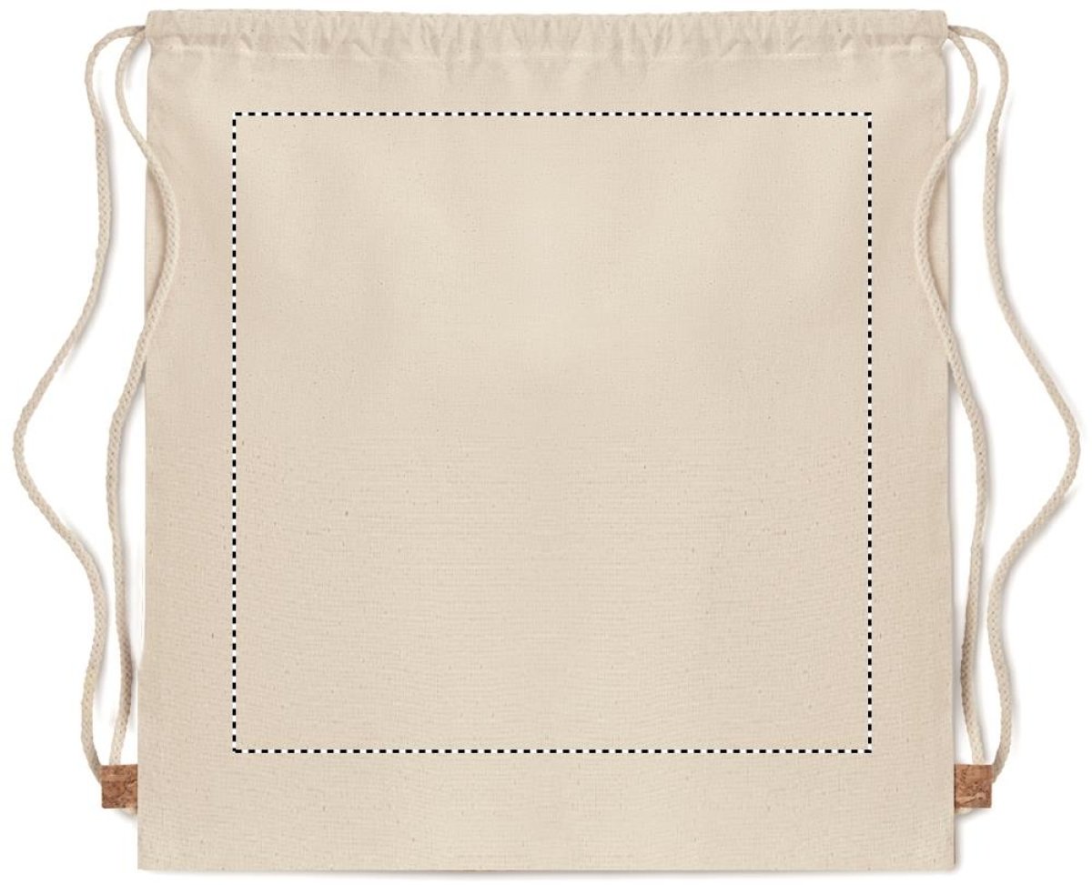 Rugzak - twill katoen - 160 gm/2 - jute detail -  met trekkoord - Back Rugzak - twill katoen - 160 gm/2 - jute detail -  met trekkoord - Back