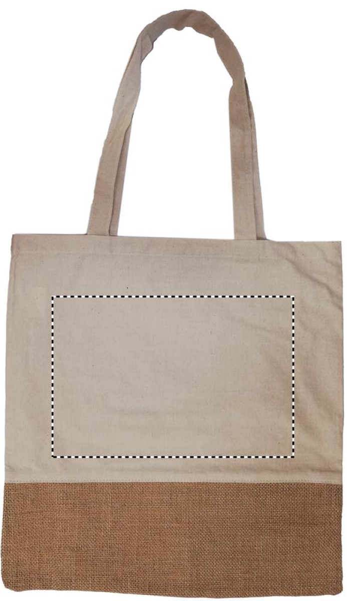 India Tote boodschappentas - twill katoen/jute - 160 g/m² - 41 x 38 cm - lange hengsels - Front
