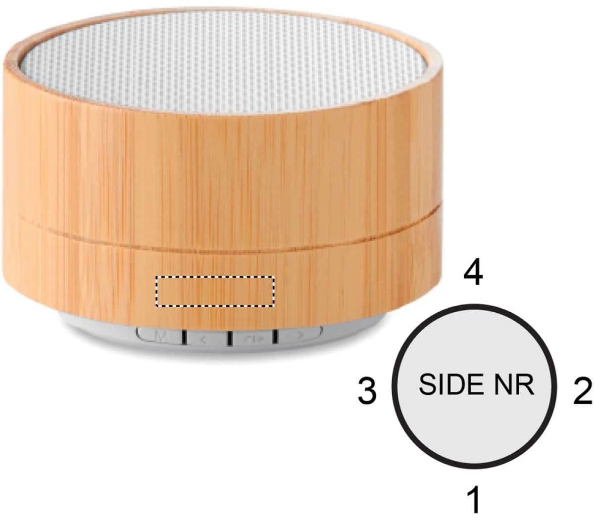 Sound bamboo bluetooth luidspreker - Side 1 lower