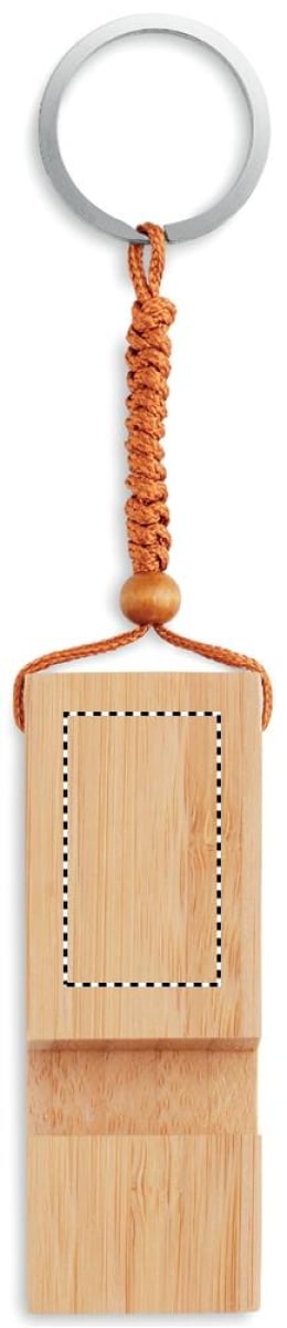 Trineu sleutelhanger - bamboe - 8 cm - met telefoonstandaard - Front upper