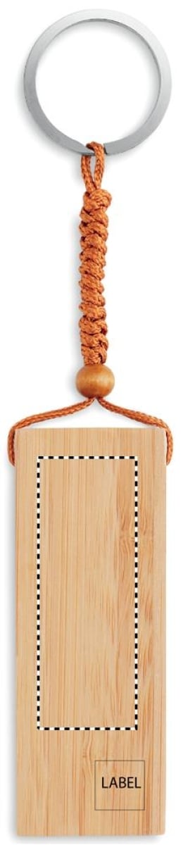 Trineu sleutelhanger - bamboe - 8 cm - met telefoonstandaard - Back