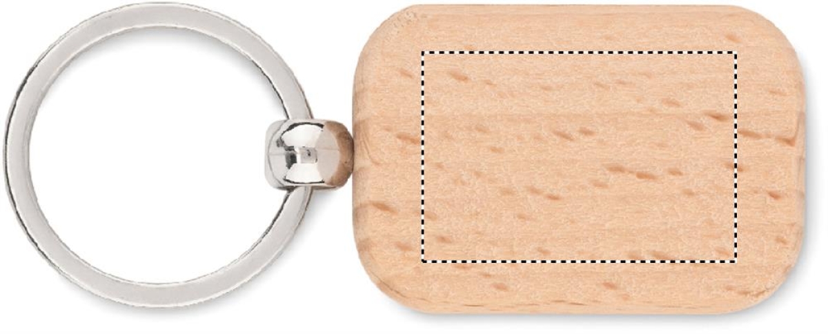 Poty Wood sleutelhanger - hout - 4.5 cm - ronde hoeken - Side 2