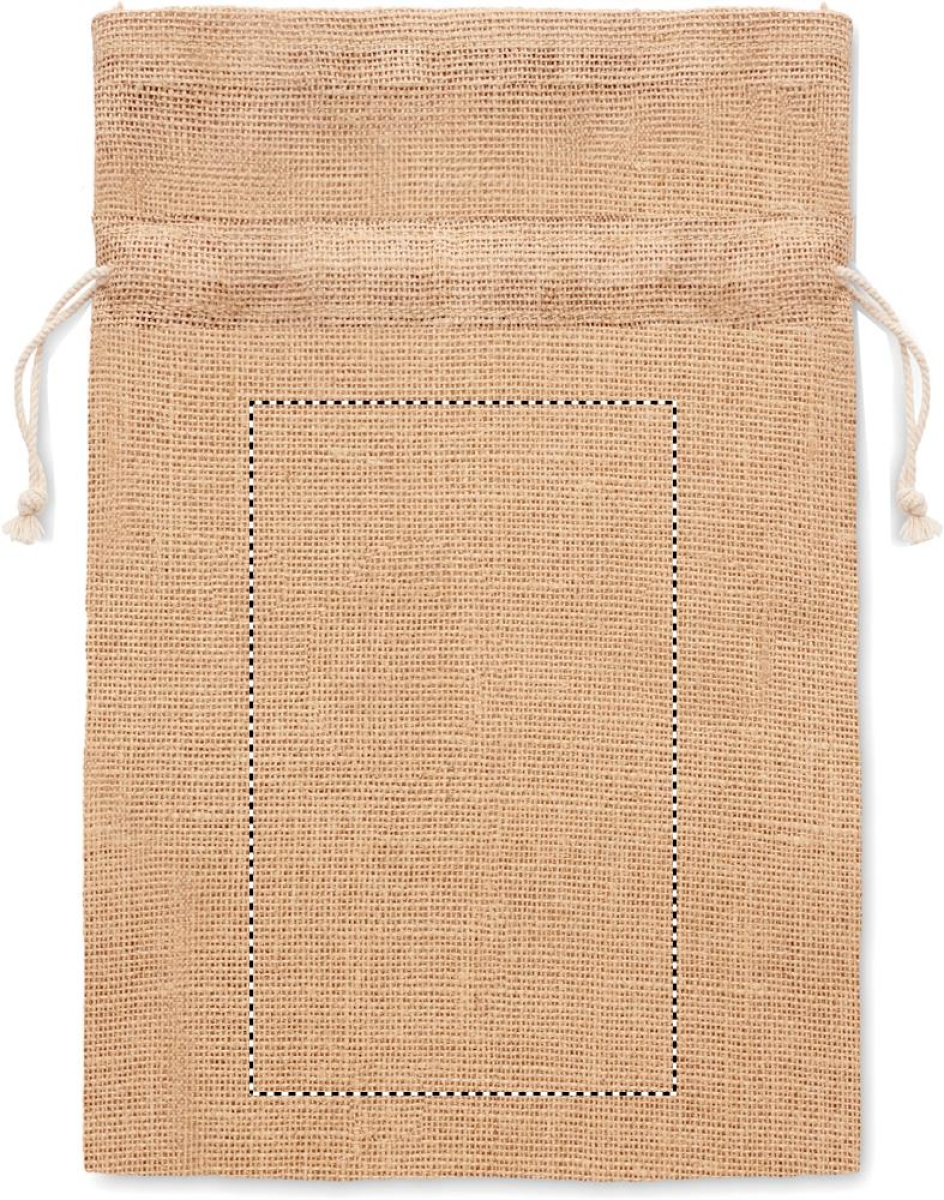 Small geschenkzak 14 x 22 cm - jute - trekkoord sluiting - Back Small geschenkzak 14 x 22 cm - jute - trekkoord sluiting - Back