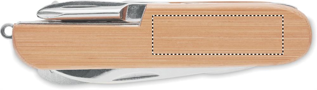 Multifunctioneel zakmes - RVS en bamboe - 9 functies - Back