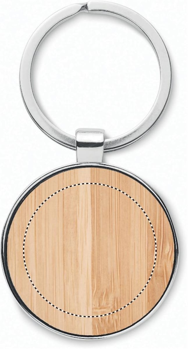 Ballarat ronde sleutelhanger - zink en bamboe - Front
