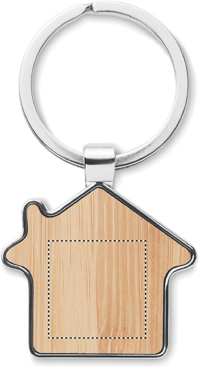 Burnie huis sleutelhanger - zink bamboe - Front Burnie huis sleutelhanger - zink bamboe - Front