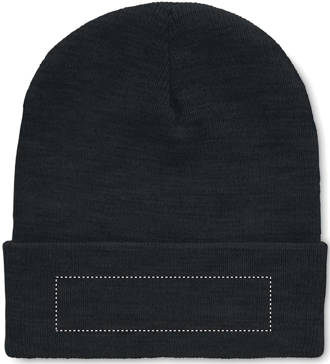 Polo gebreide beanie - rPET polyester - met omslag - Front bottom
