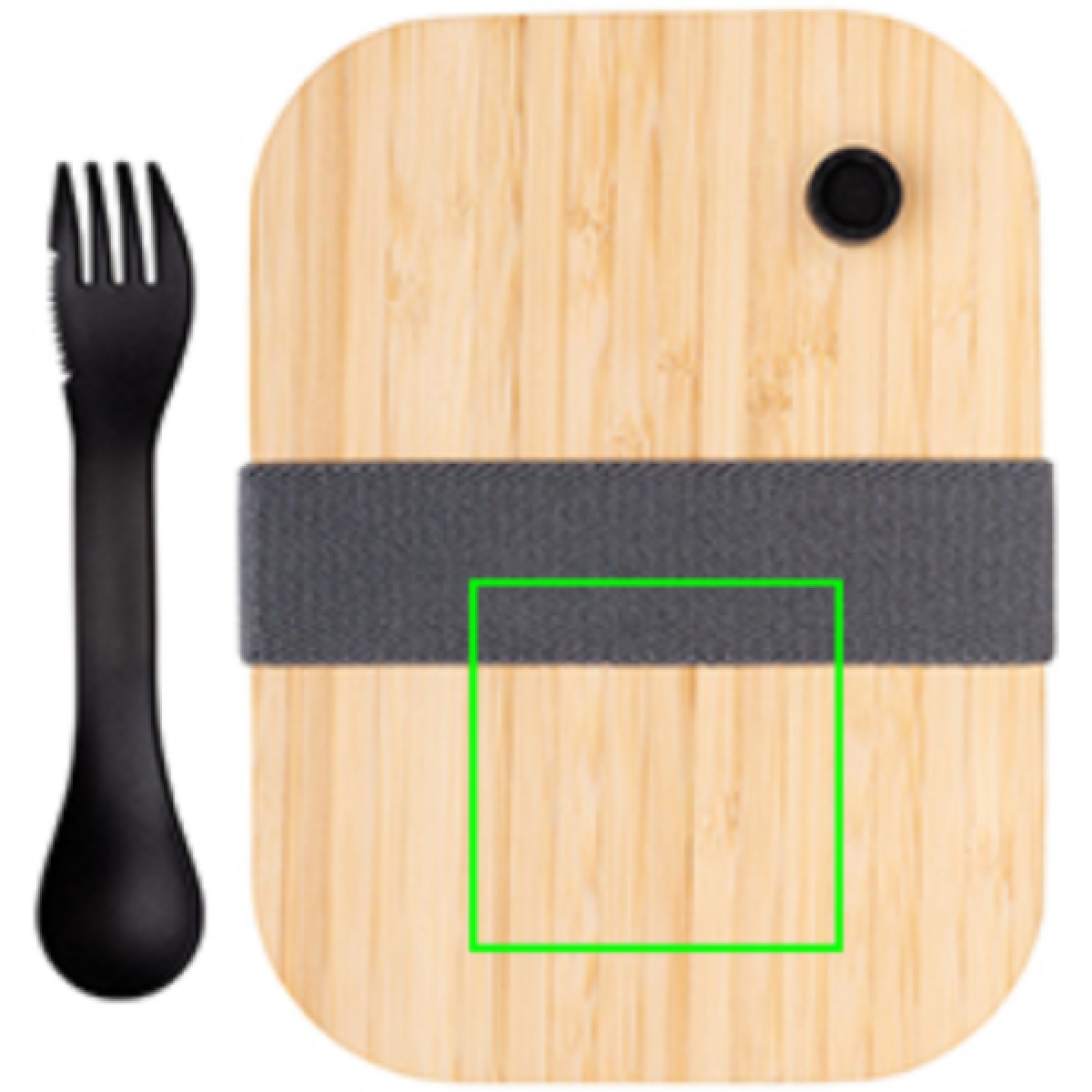 Lunchbox 600ml - glas - bamboe deksel - inclusief spork - Artikel bovenzijde