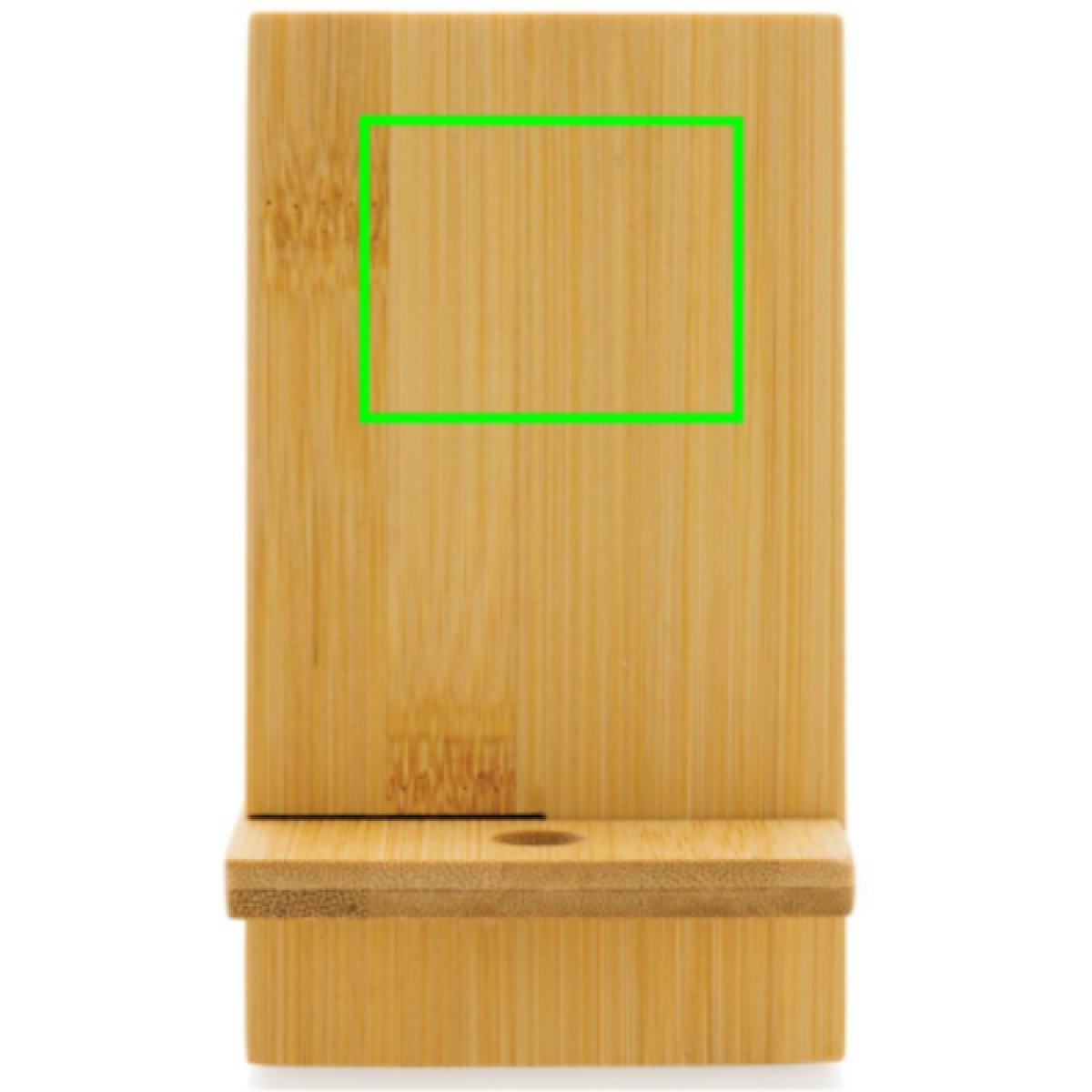 FSC® bamboe telefoonstandaard in FSC® kraft verpakking - Artikel voorzijde