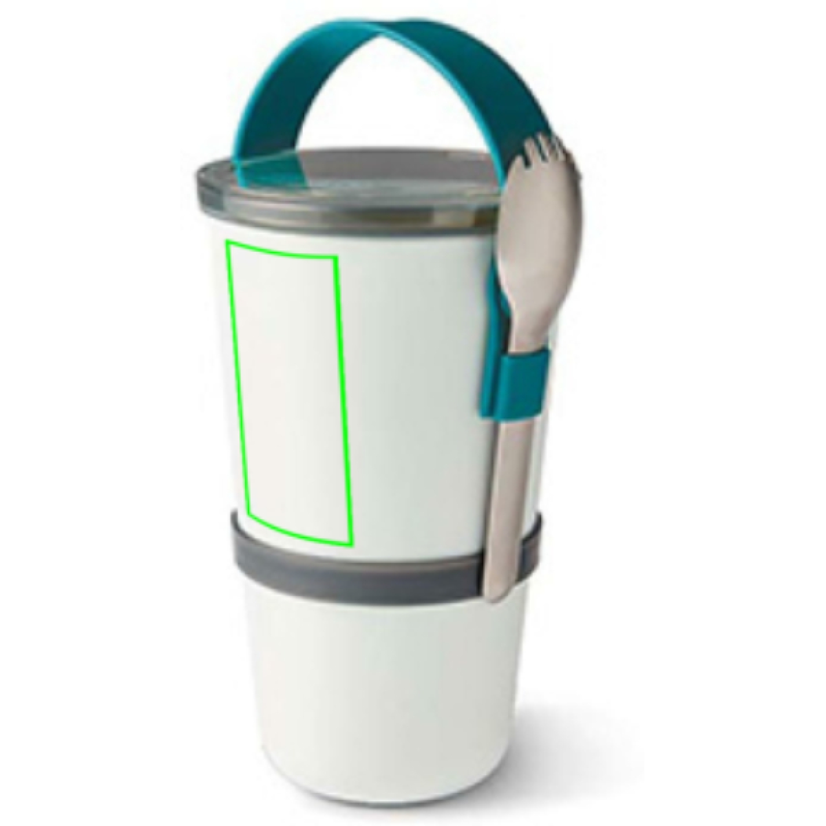 Black+Bum lunchpot - PP - 0,9 L - 2 waterdichte potten - RVS spork - Artikel voorzijde boven