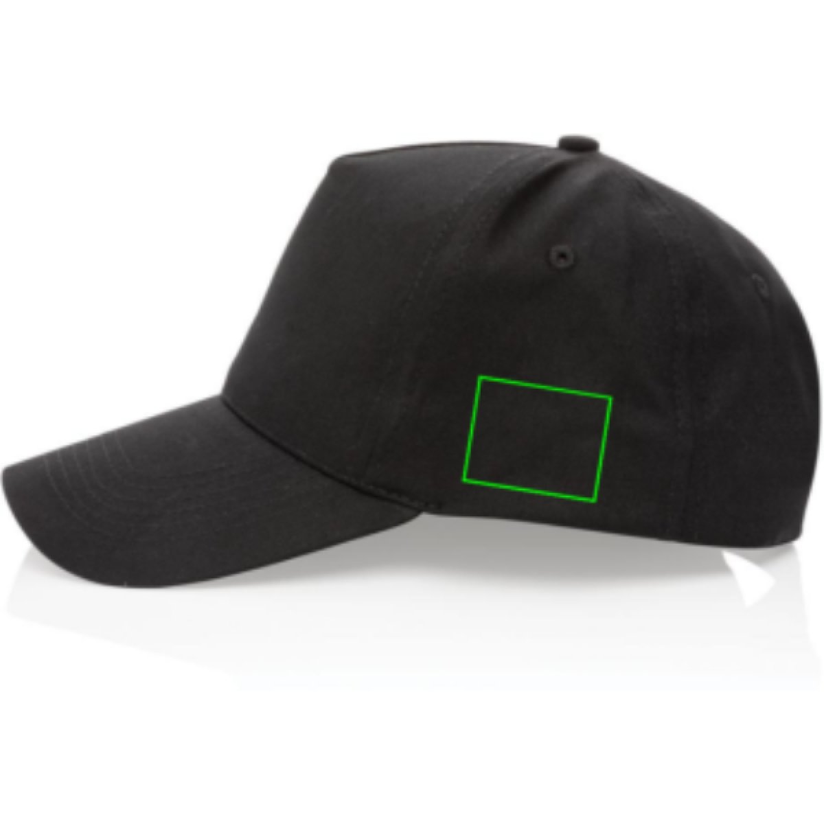  Impact AWARE™ 5 panel cap - gerecycled katoen - klittenbandsluiting - Artikel zijkant links