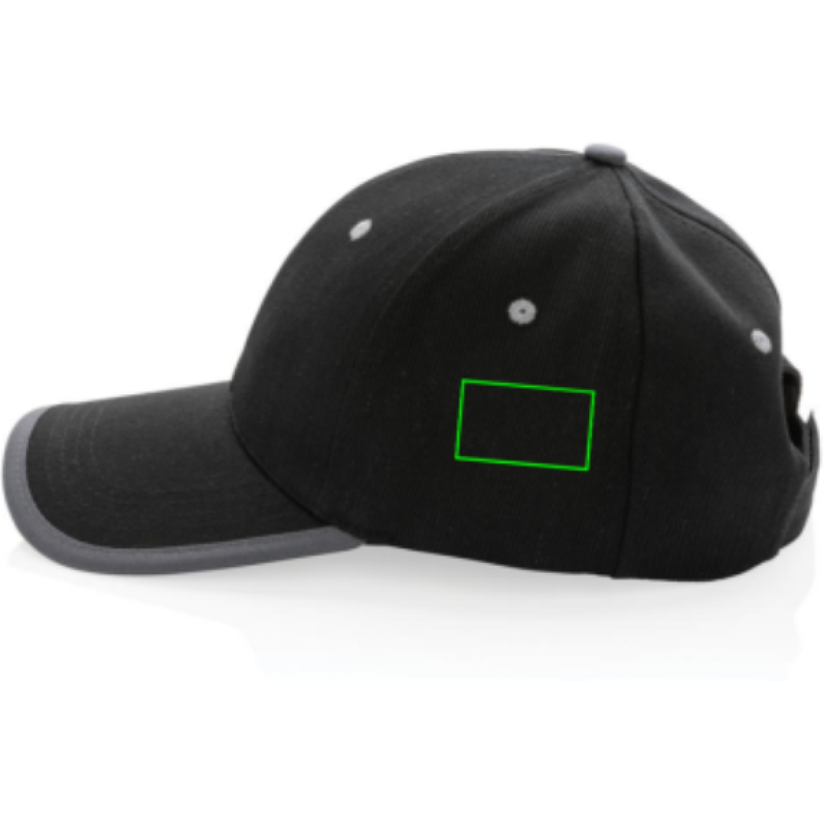 Impact AWARE ™ 6 panel cap - gerecycled katoen - klittenbandsluiting - Artikel zijkant links