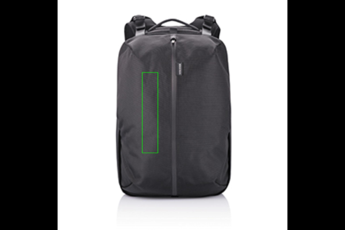 Flex Gym rugzak - 24L - rPET polyester - USB poort - laptopvak - anti diefstal - Artikel voorzijde links Flex Gym rugzak - 24L - rPET polyester - USB poort - laptopvak - anti diefstal - Artikel voorzijde links