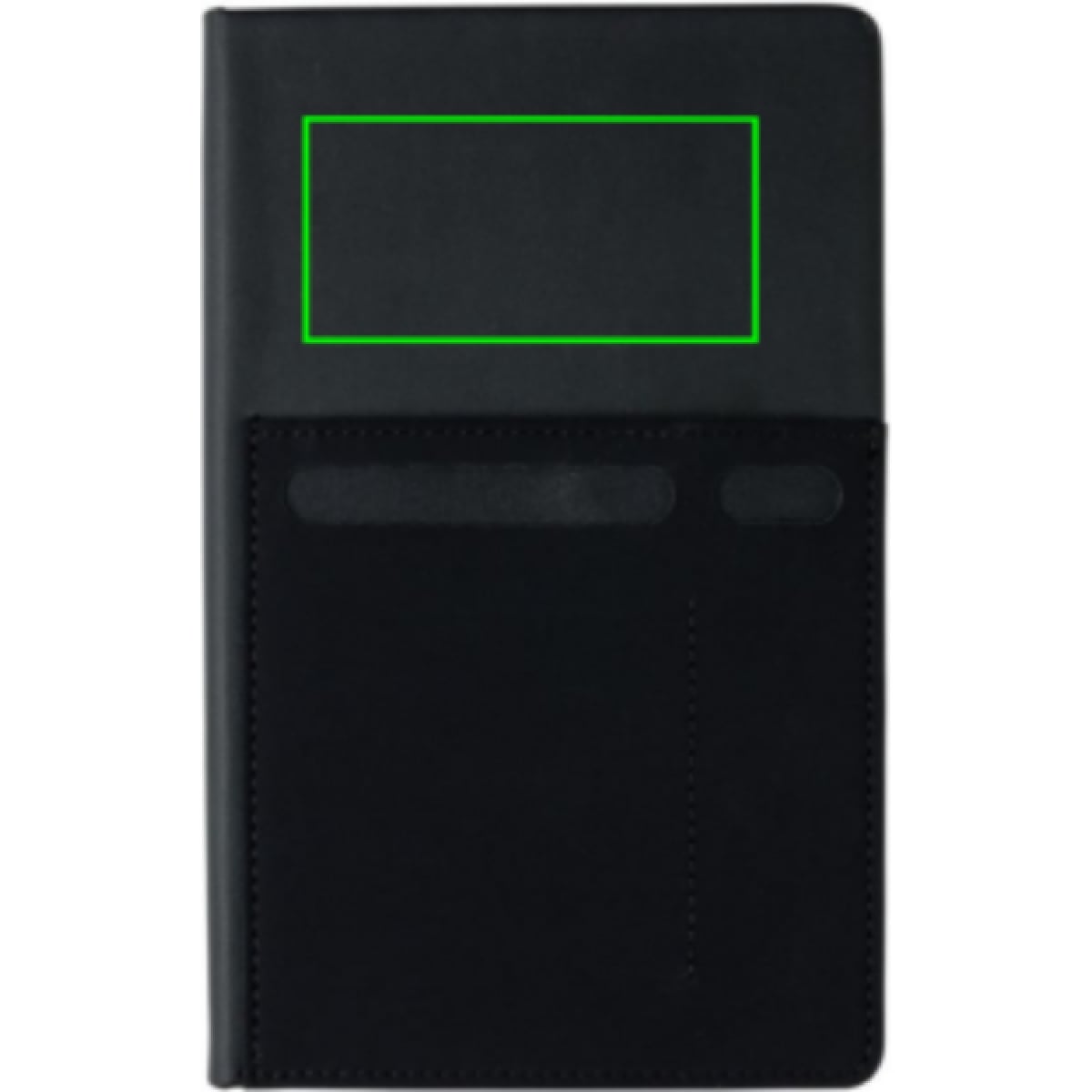 Notitieboek - A5 - PU - 80 vellen - gelinieerd - opbergvakken - hardcover - Artikel voorzijde boven