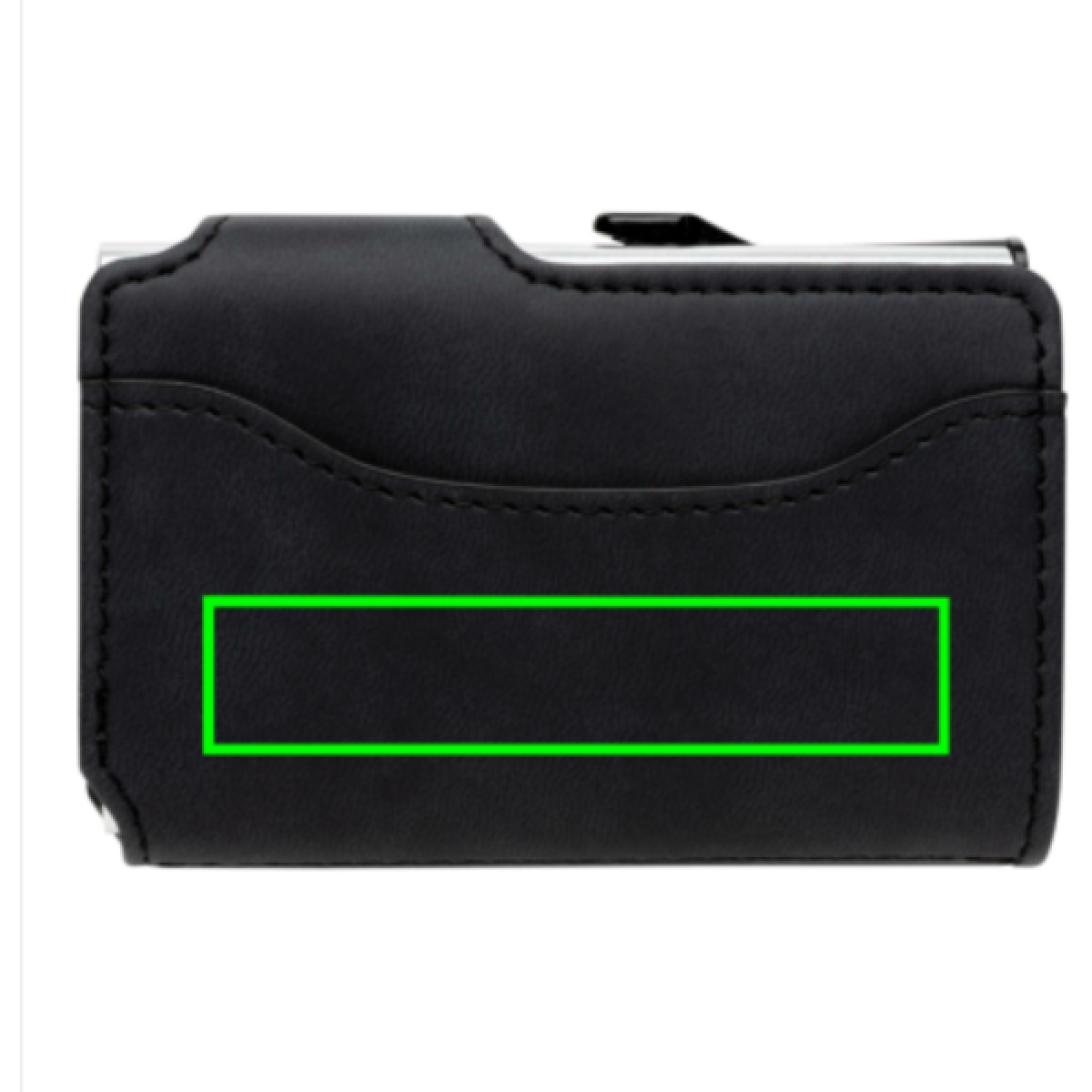 Standaard aluminium RFID kaarthouder met PU portemonnee - Artikel achterzijde beneden