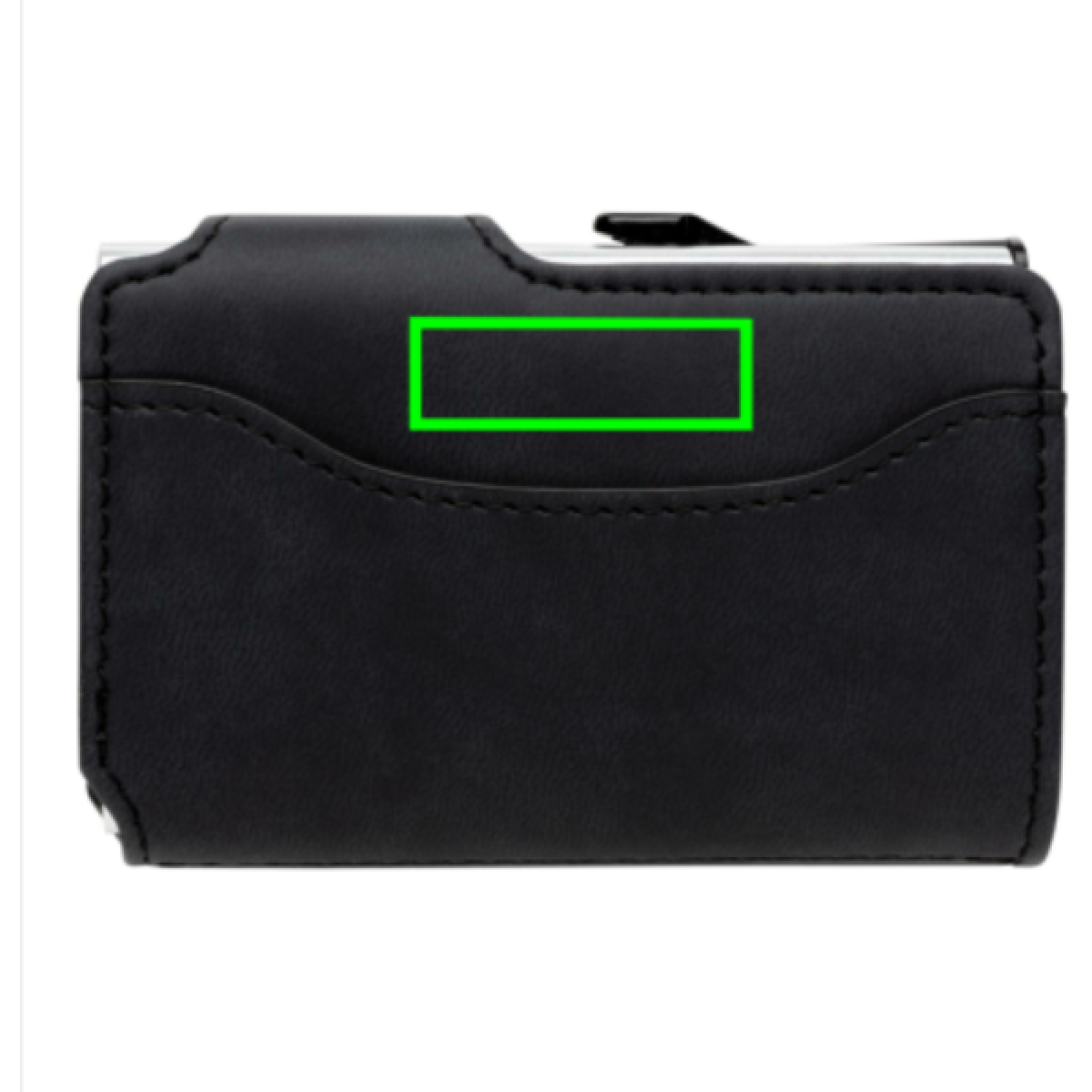 Standaard RFID kaarthouder met PU portemonnee - aluminium - 10.2x6.7x2.9cm - Artikel achterzijde boven