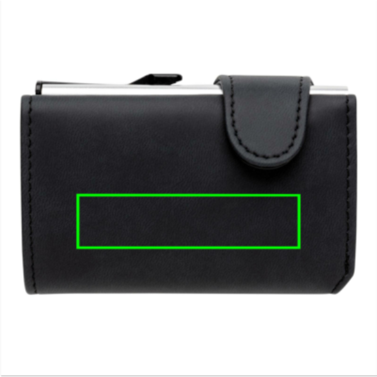 Standaard aluminium RFID kaarthouder met PU portemonnee - Artikel voorzijde