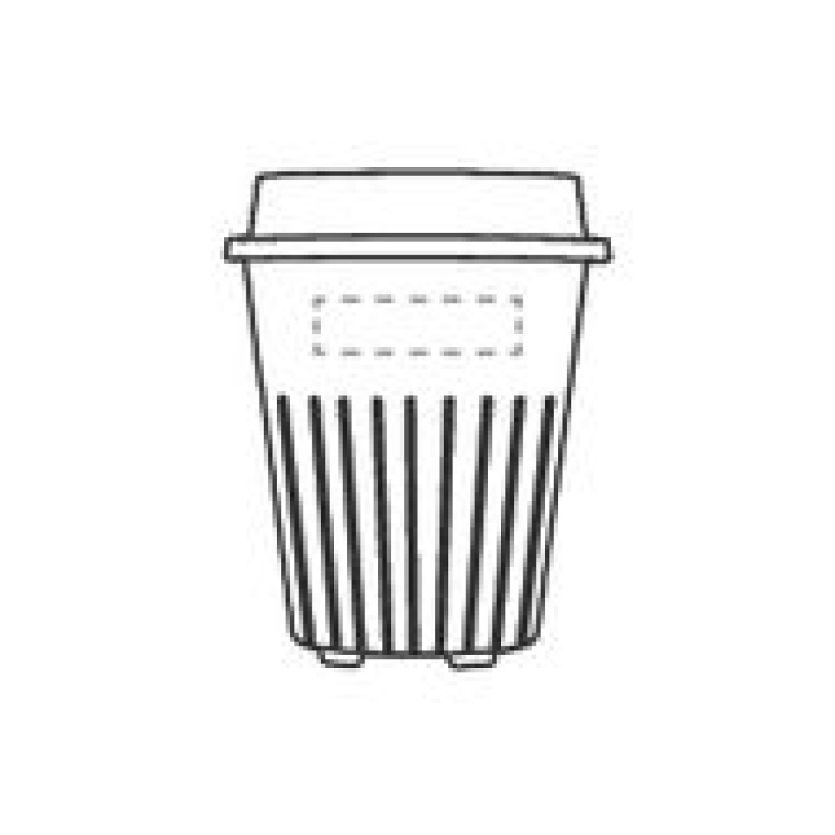 Circular&Co koffiebeker 227ml- PP - deksel met drinkopening - quick-dry onderzijde - ribbelwand - op achterzijde individuele namen